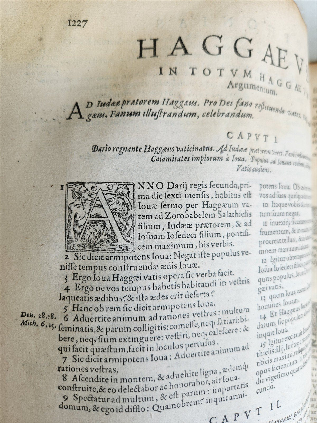 1573 BIBLE in LATIN ILLUSTRATED antique 16th c PIGSKIN BOUND FOLIO S. Castellio