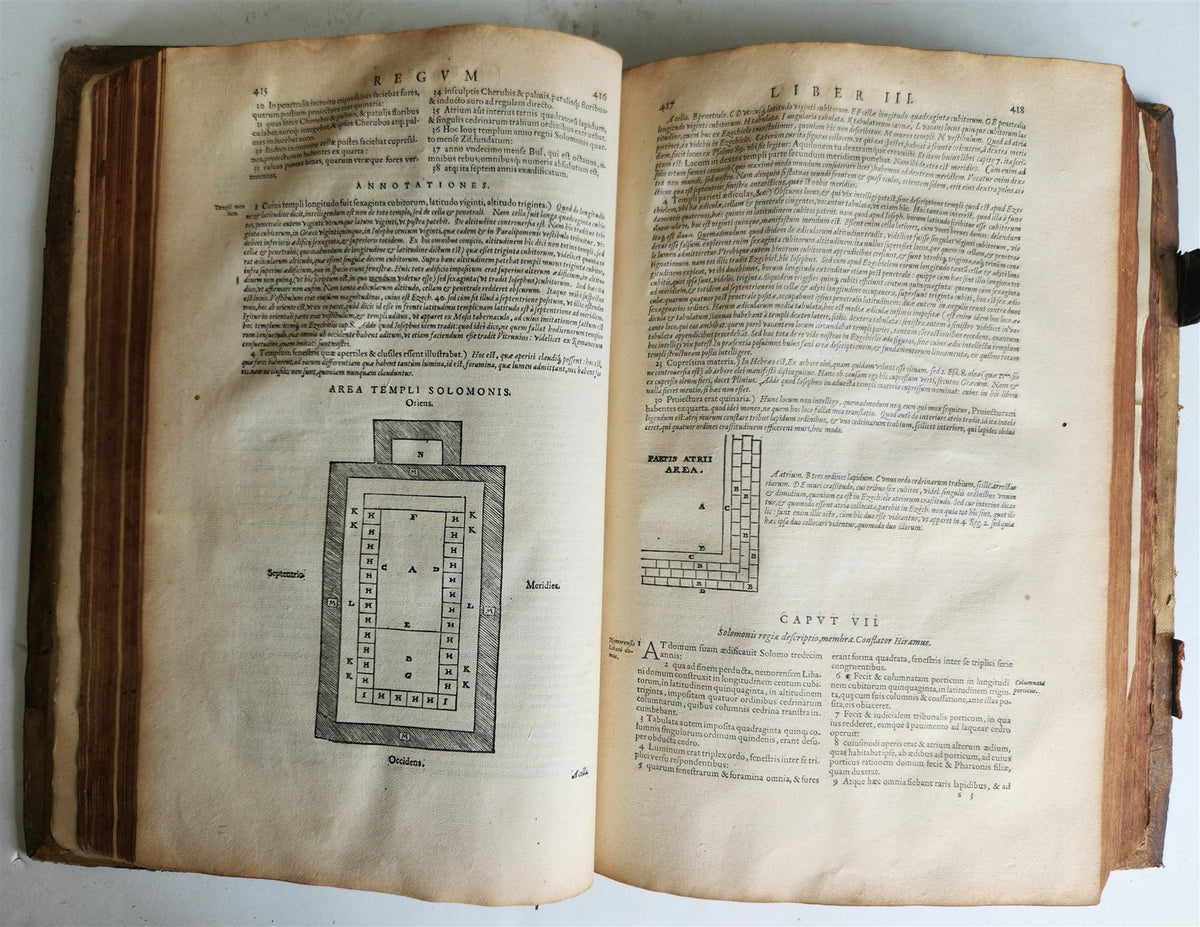 1573 BIBLE in LATIN ILLUSTRATED antique 16th c PIGSKIN BOUND FOLIO S. Castellio