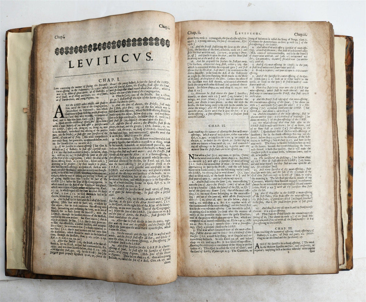 1657 FRAGMENT ENGLISH TRANSLATION of DUTCH ANNOTATIONS UPON WHOLE BIBLE antique