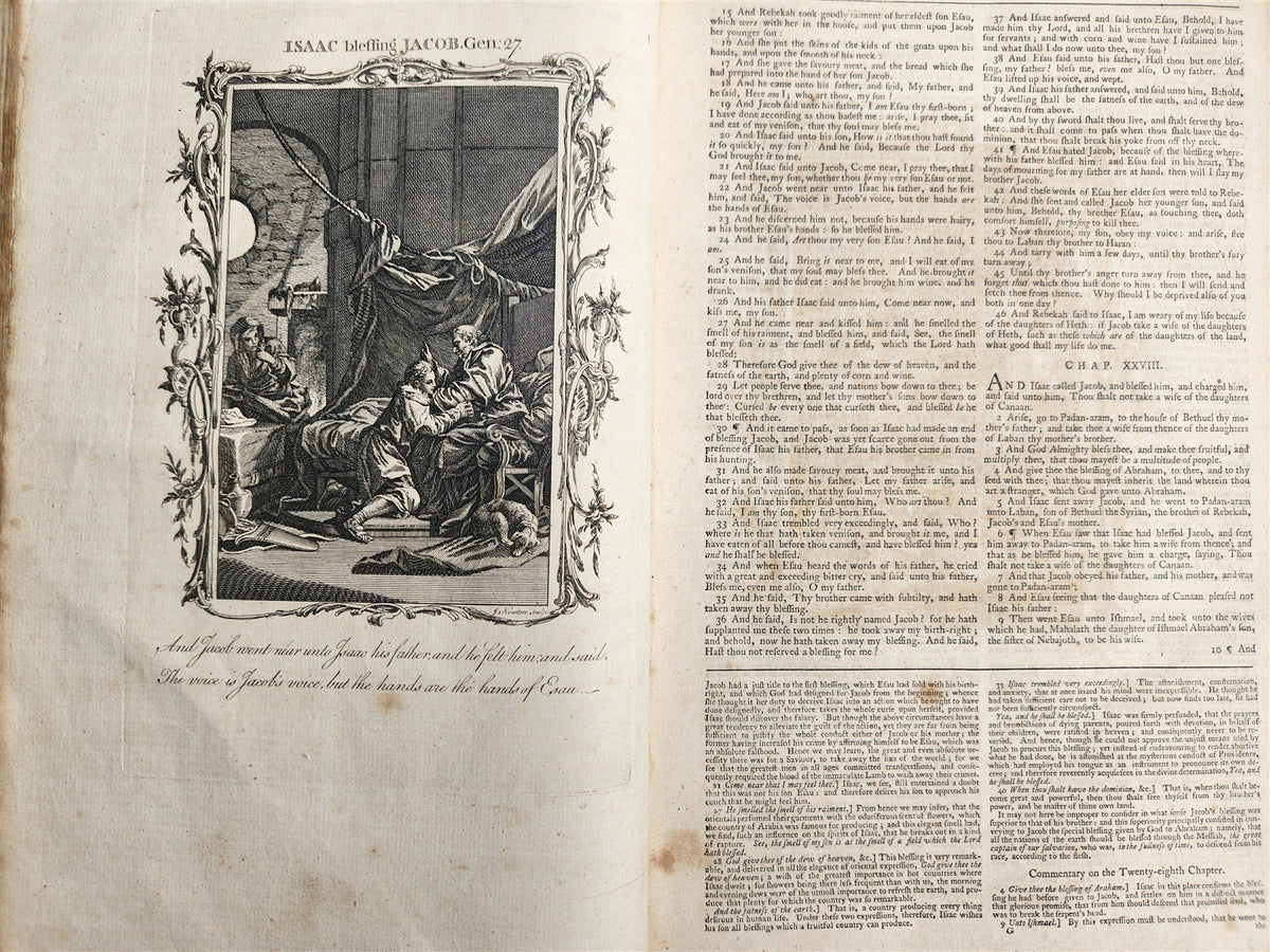 1771 BIBLE in ENGLISH ILLUSTRATED antique FOLIO by Samuel Newton