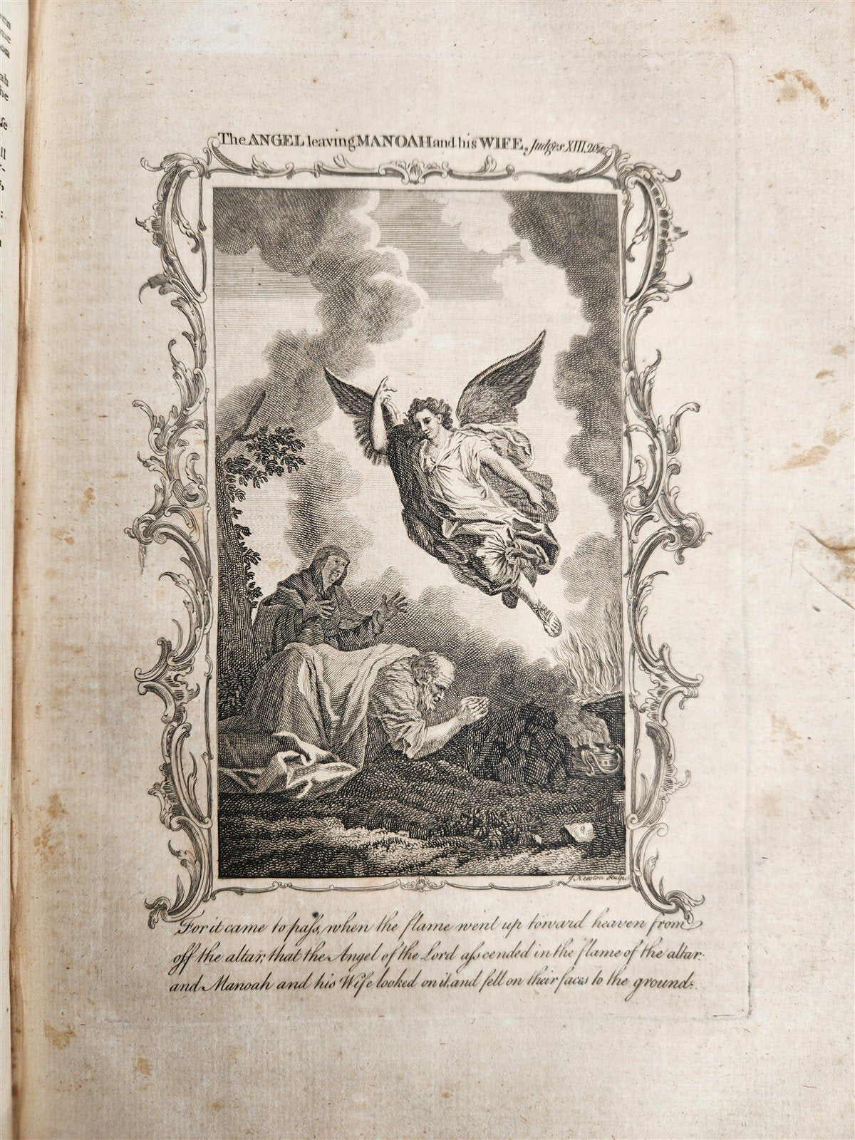 1771 BIBLE in ENGLISH ILLUSTRATED antique FOLIO by Samuel Newton