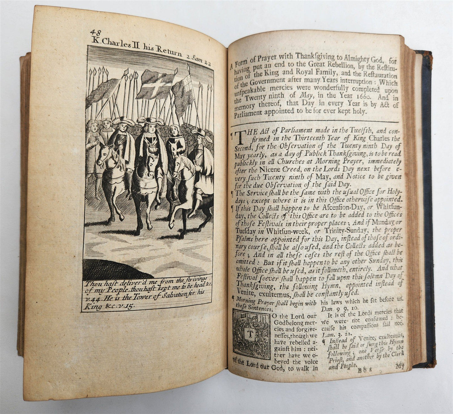 1720 BOOK of COMMON PRAYER in ENGLISH W/ PSALTER antique ILLUSTRATED