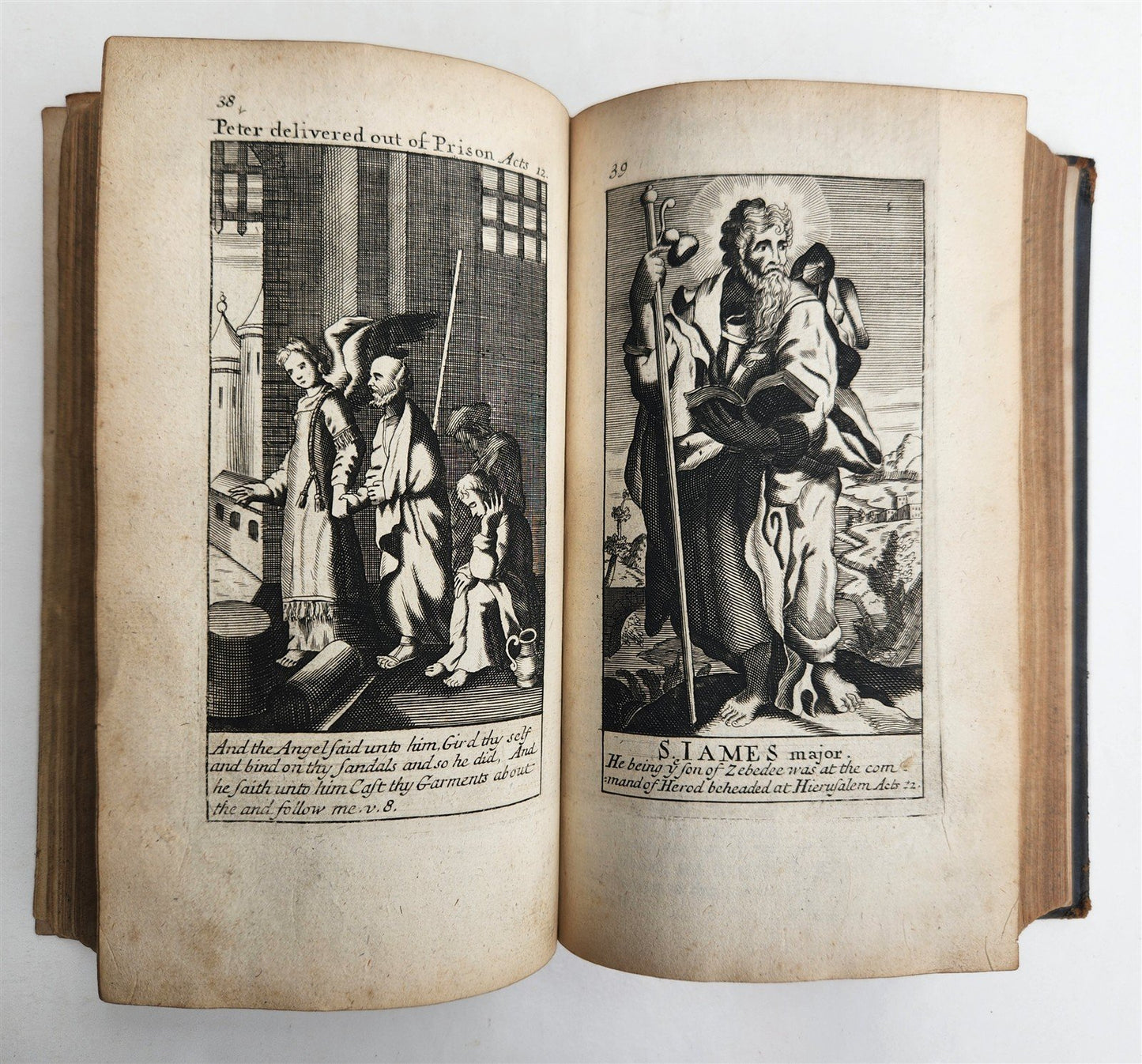 1720 BOOK of COMMON PRAYER in ENGLISH W/ PSALTER antique ILLUSTRATED