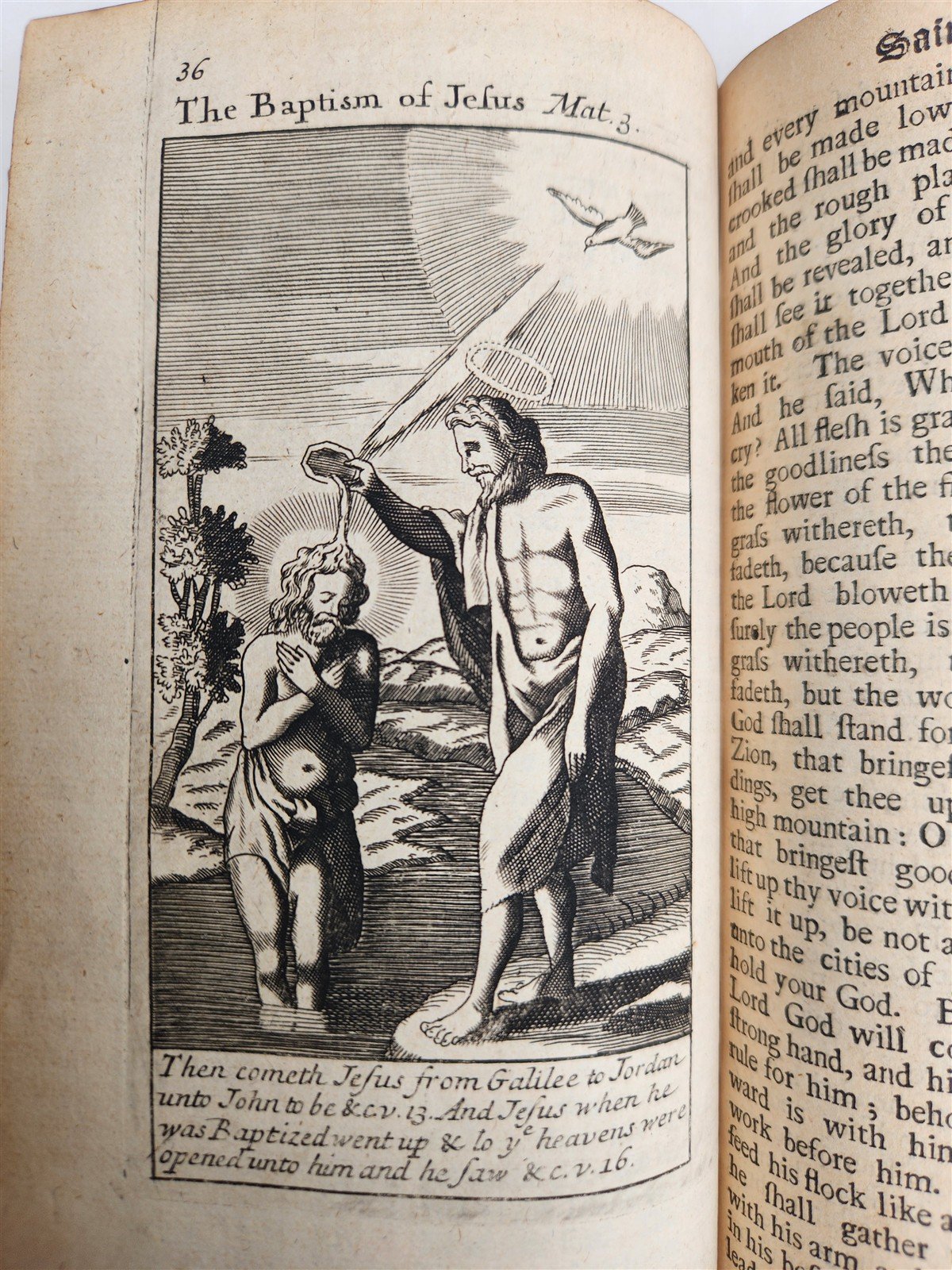 1720 BOOK of COMMON PRAYER in ENGLISH W/ PSALTER antique ILLUSTRATED