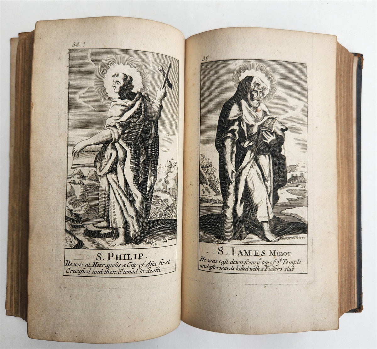 1720 BOOK of COMMON PRAYER in ENGLISH W/ PSALTER antique ILLUSTRATED