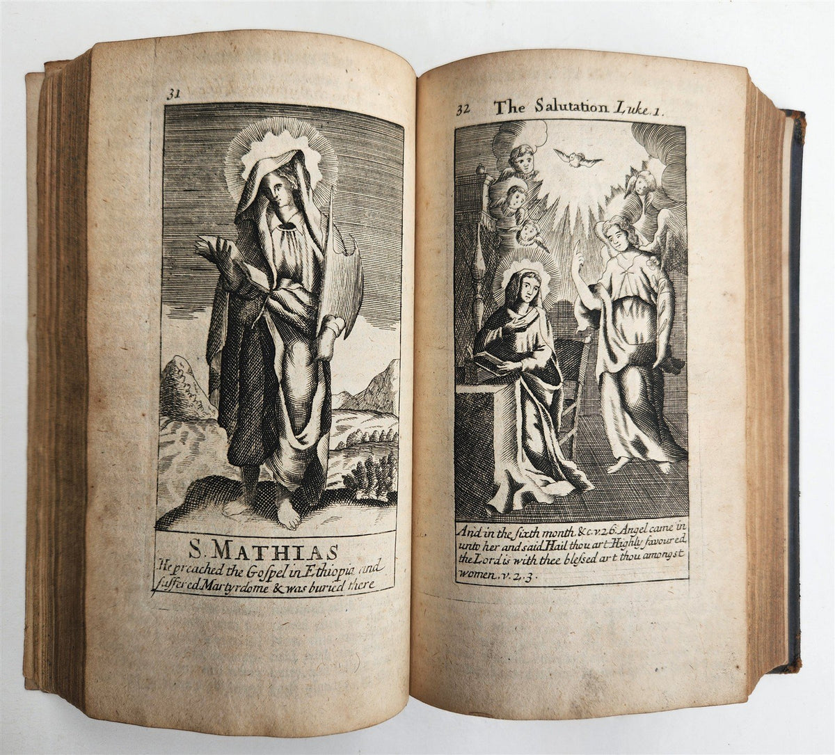 1720 BOOK of COMMON PRAYER in ENGLISH W/ PSALTER antique ILLUSTRATED