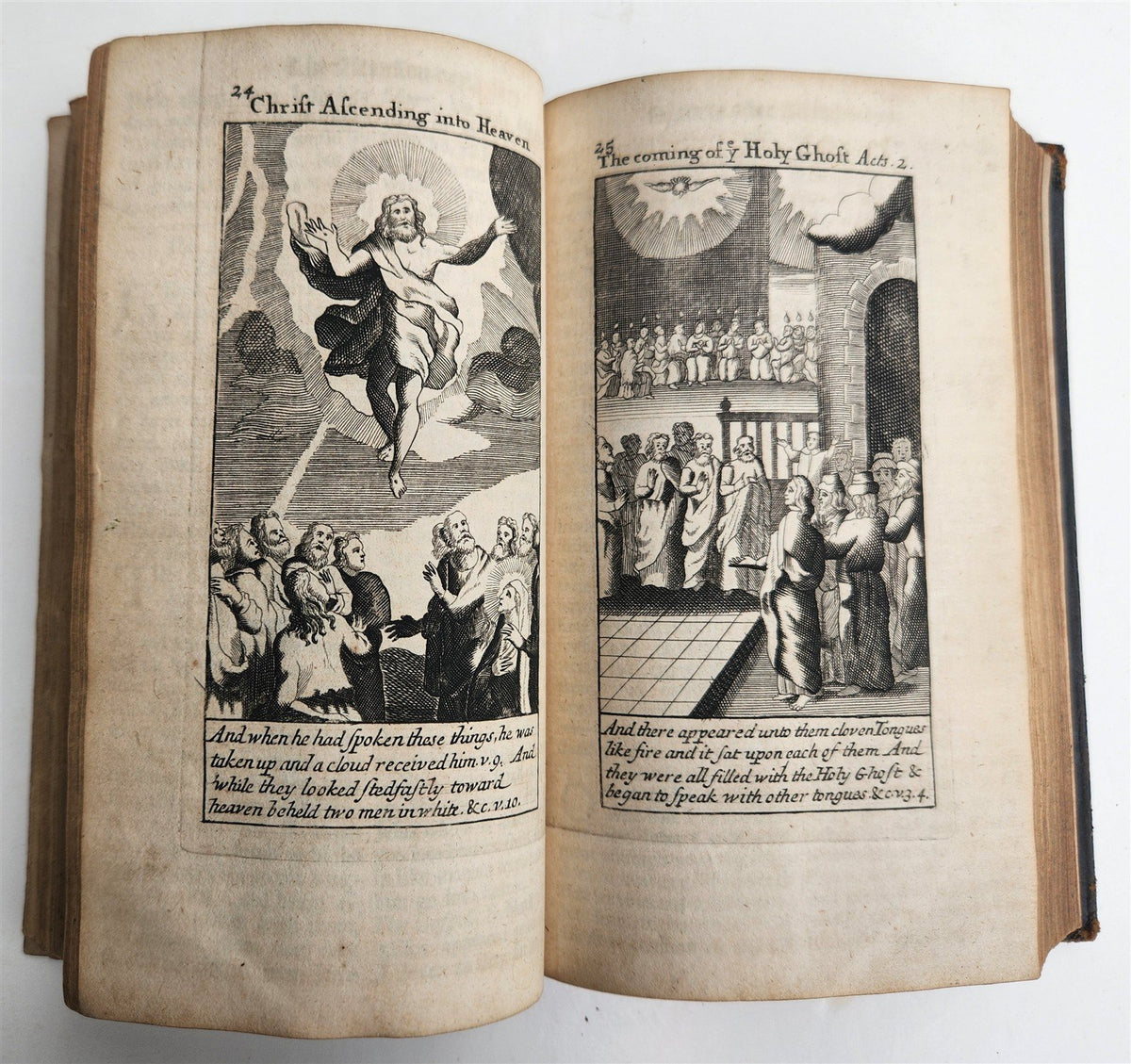1720 BOOK of COMMON PRAYER in ENGLISH W/ PSALTER antique ILLUSTRATED
