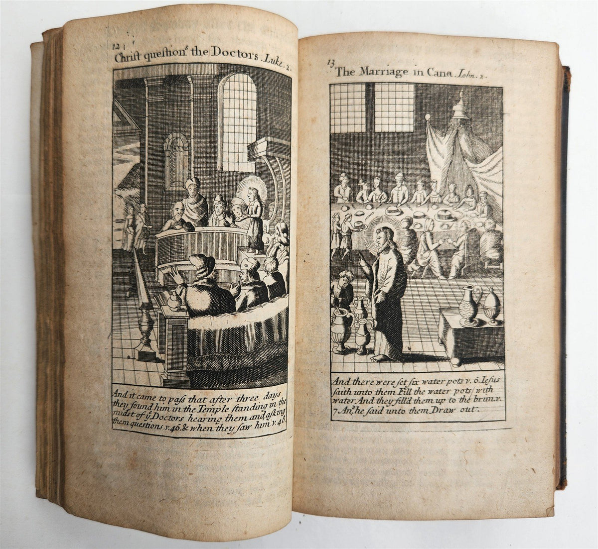 1720 BOOK of COMMON PRAYER in ENGLISH W/ PSALTER antique ILLUSTRATED