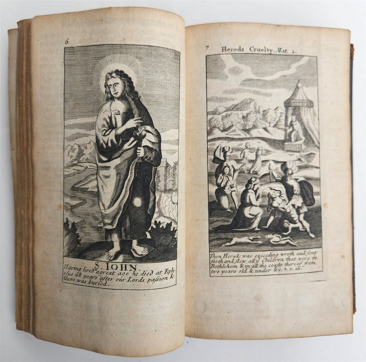 1720 BOOK of COMMON PRAYER in ENGLISH W/ PSALTER antique ILLUSTRATED