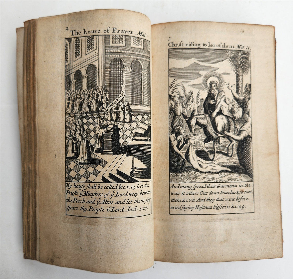 1720 BOOK of COMMON PRAYER in ENGLISH W/ PSALTER antique ILLUSTRATED