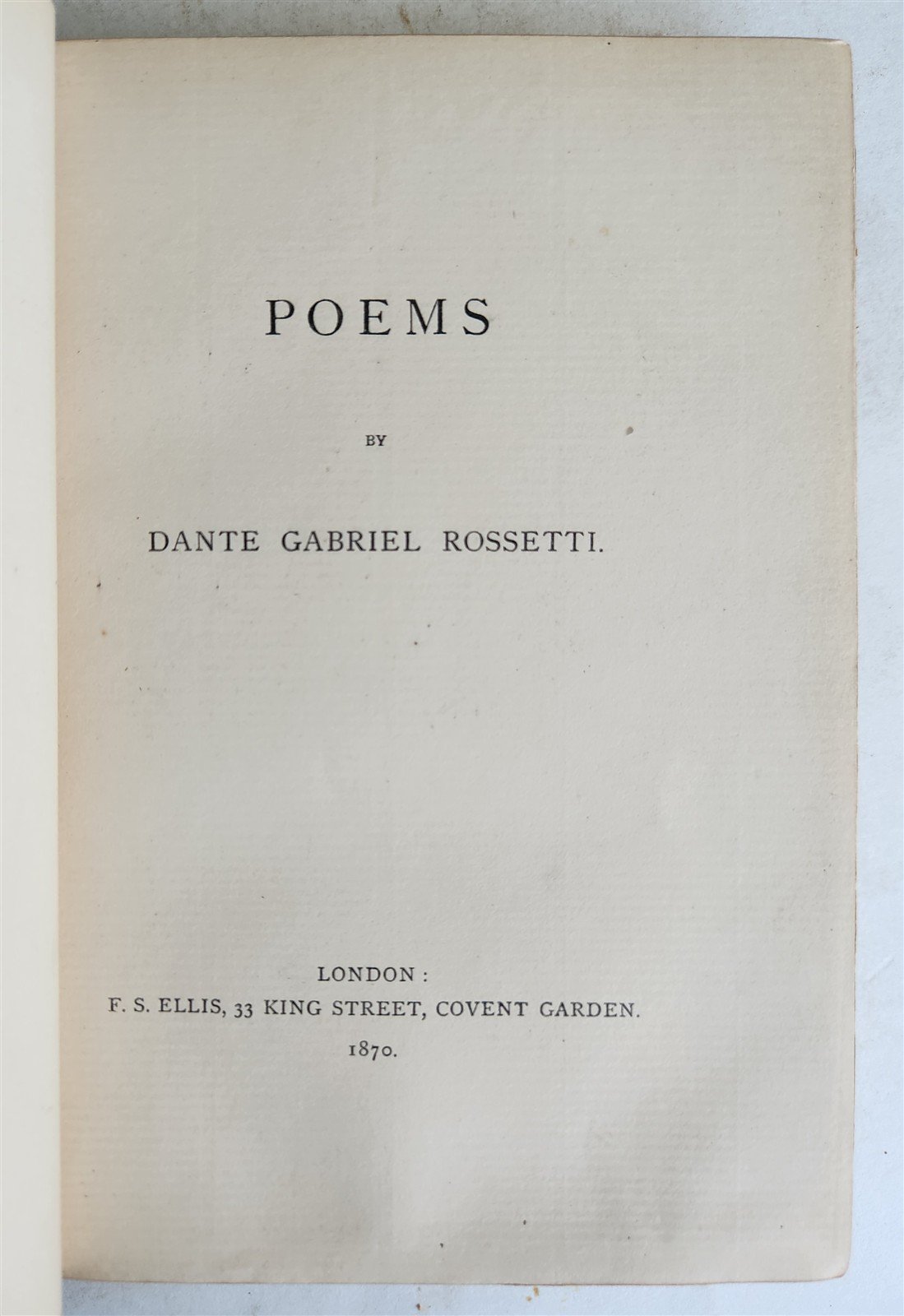 1870 POEMS by DANTE GABRIEL ROSETTI w/AUTHOR'S MANUSCRIPT SIGNED BINDING antique