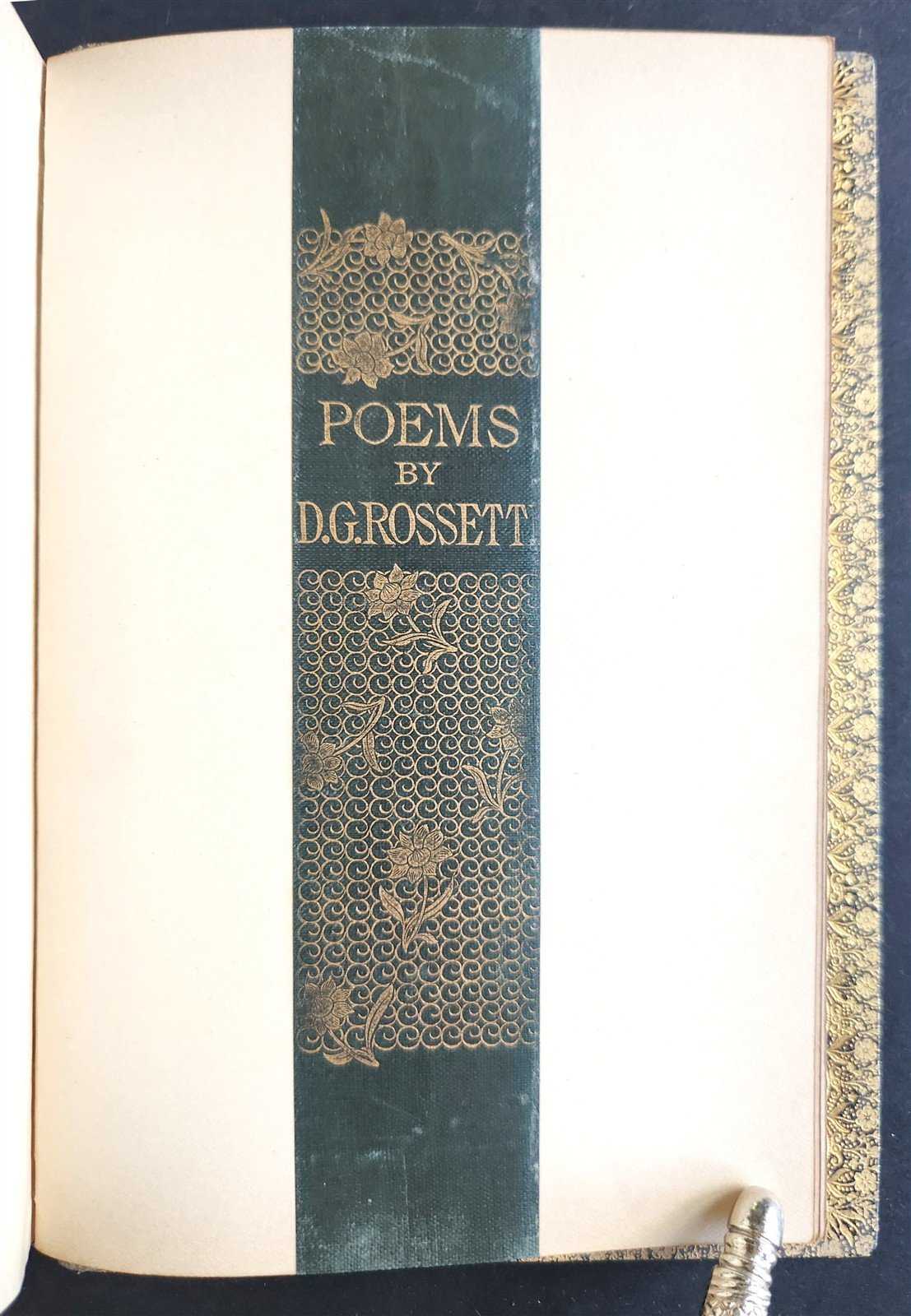 1870 POEMS by DANTE GABRIEL ROSETTI w/AUTHOR'S MANUSCRIPT SIGNED BINDING antique