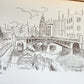 1936 TOKYO Old City Modern capital Fifty sketches antique illustrated