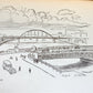 1936 TOKYO Old City Modern capital Fifty sketches antique illustrated