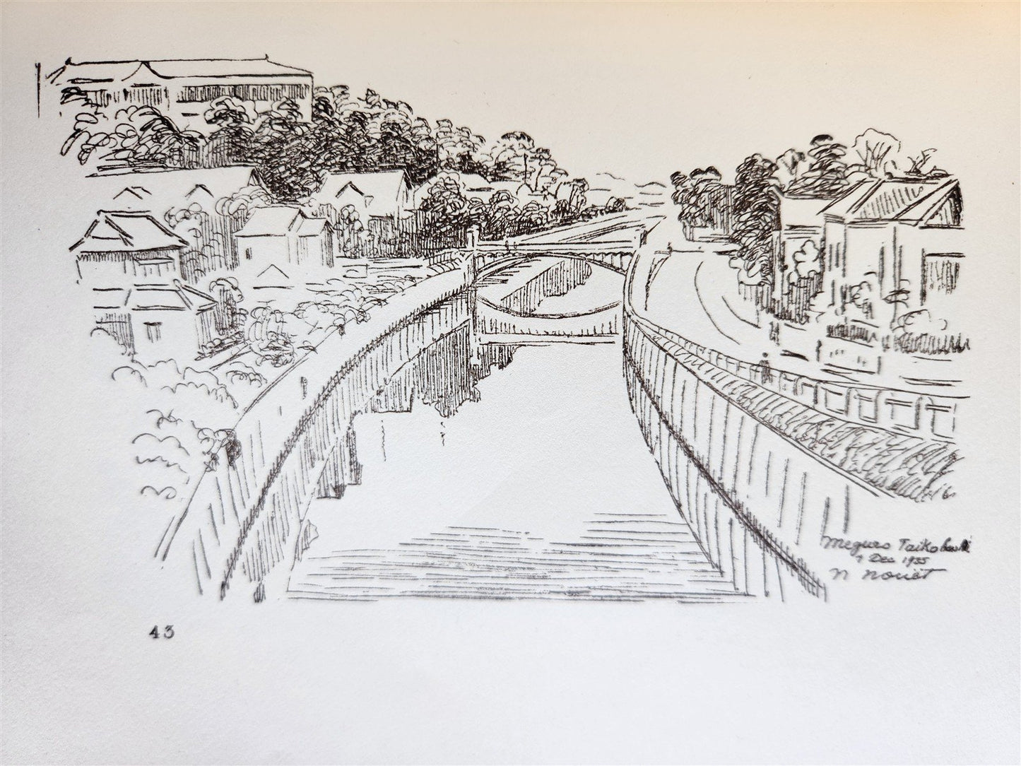 1936 TOKYO Old City Modern capital Fifty sketches antique illustrated