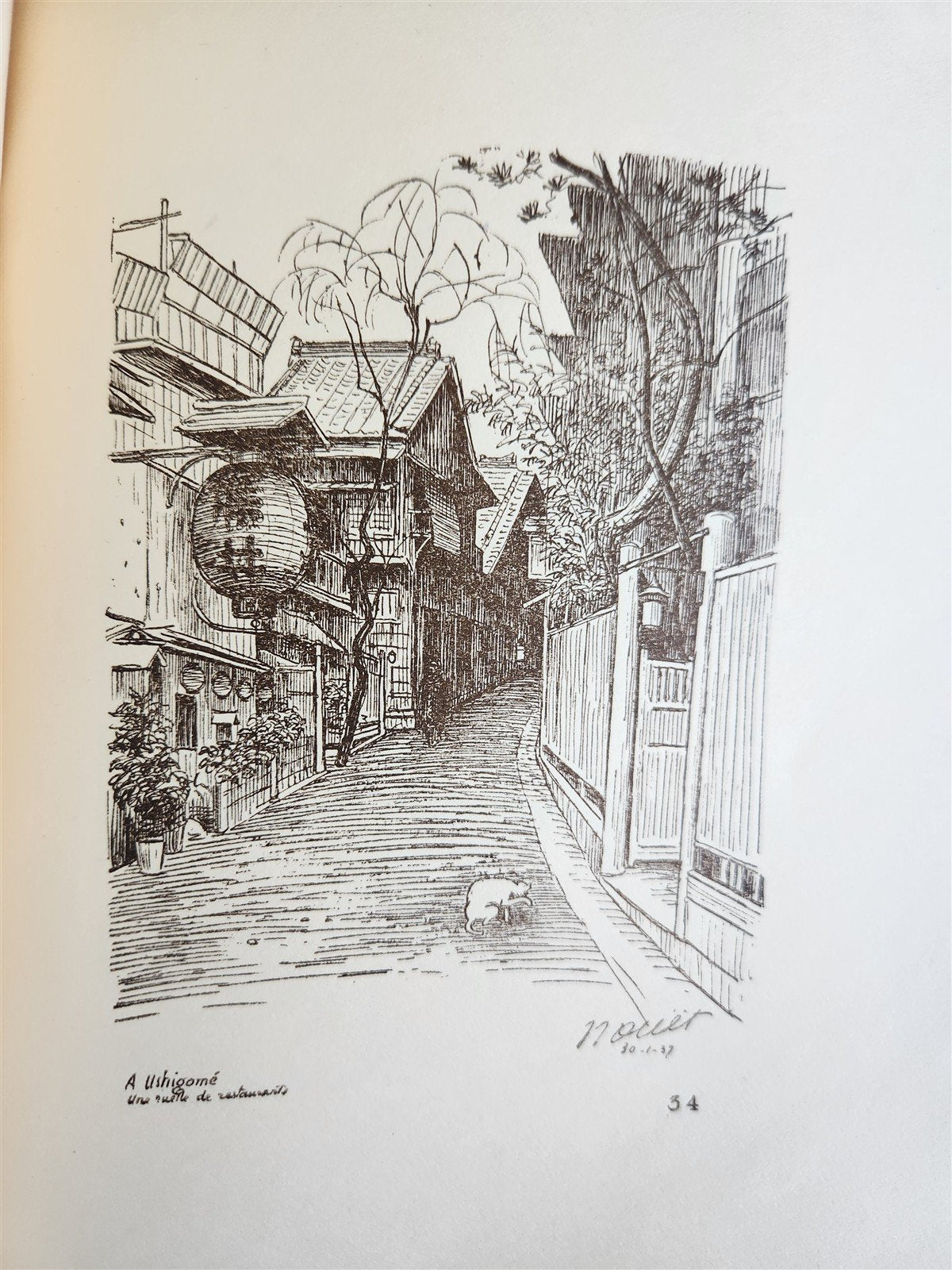 1936 TOKYO Old City Modern capital Fifty sketches antique illustrated
