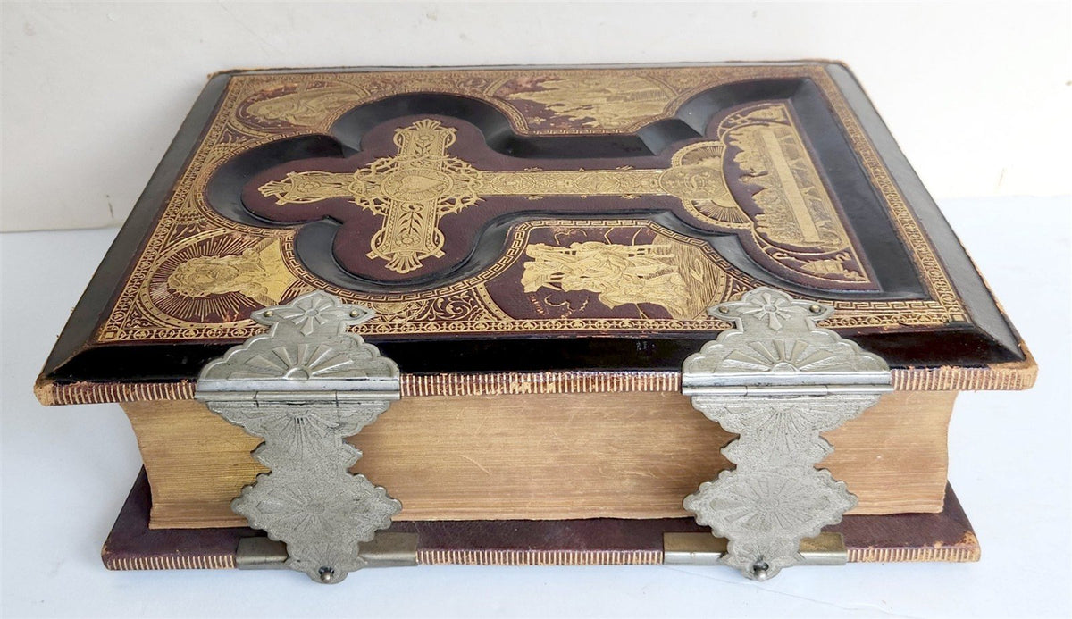 1882 BIBLE in ENGLISH ANTIQUE VICTORIAN MASSIVE FOLIO GUSTAVE DORE ILLUSTRATED