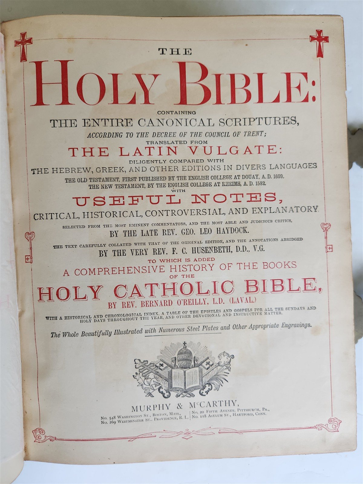 1882 BIBLE in ENGLISH ANTIQUE VICTORIAN MASSIVE FOLIO GUSTAVE DORE ILLUSTRATED