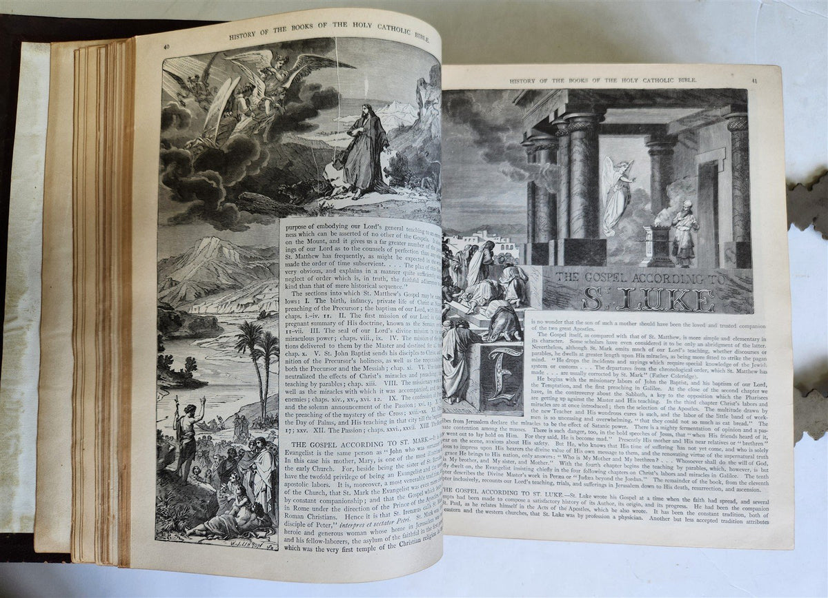 1882 BIBLE in ENGLISH ANTIQUE VICTORIAN MASSIVE FOLIO GUSTAVE DORE ILLUSTRATED