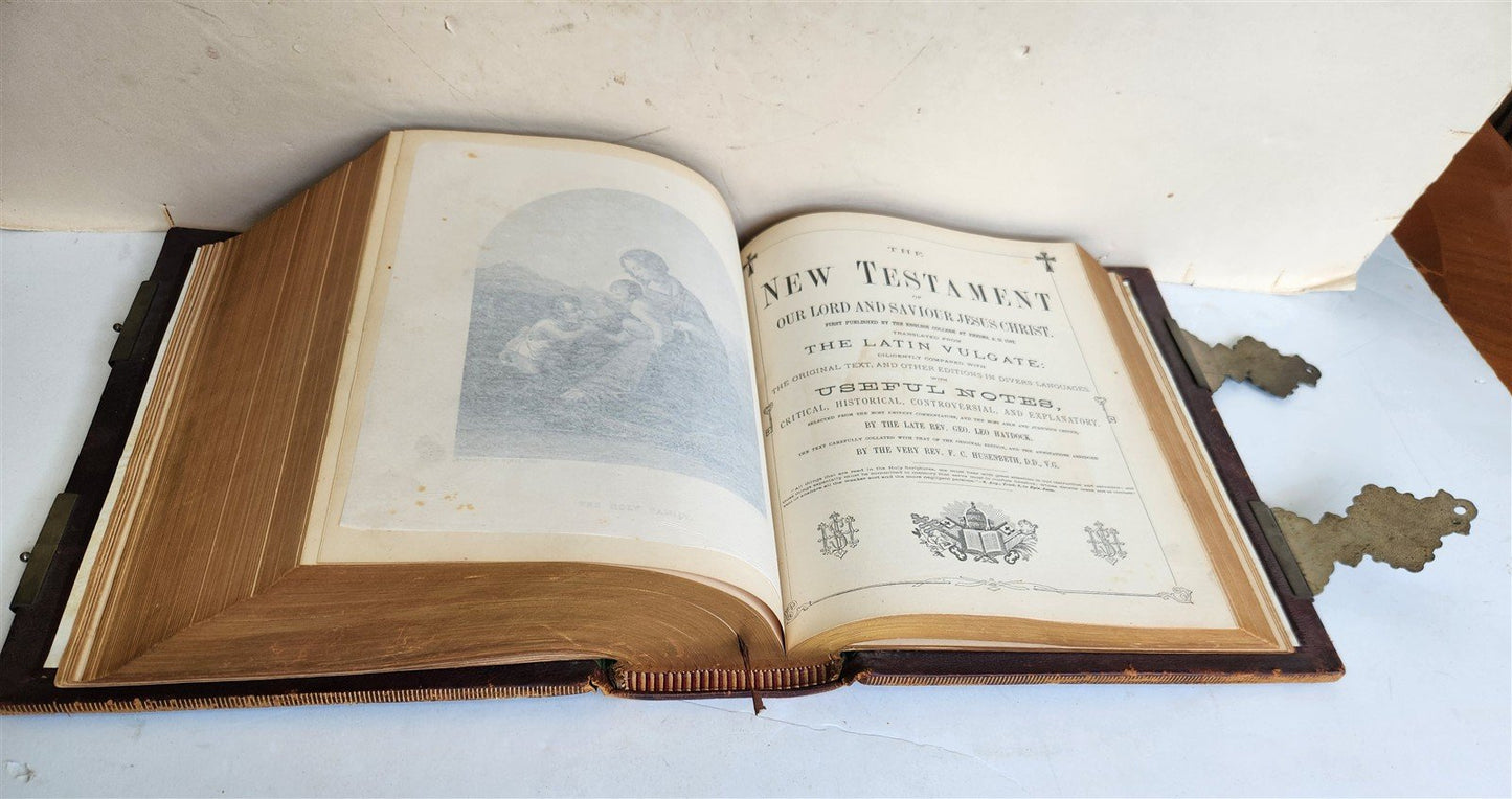 1882 BIBLE in ENGLISH ANTIQUE VICTORIAN MASSIVE FOLIO GUSTAVE DORE ILLUSTRATED