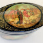 RUSSIAN MSTERA SCHOOL HIGH QUALITY LACQUER BOX Priest & his Workman Balda