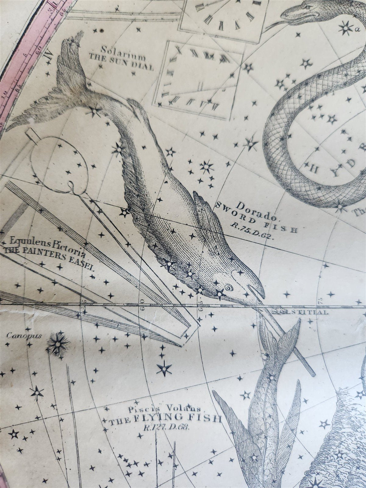 1856 CONSTELLATIONS CELESTIAL MAP CHART w/ Zodiacal figures for EACH MONTH map 7