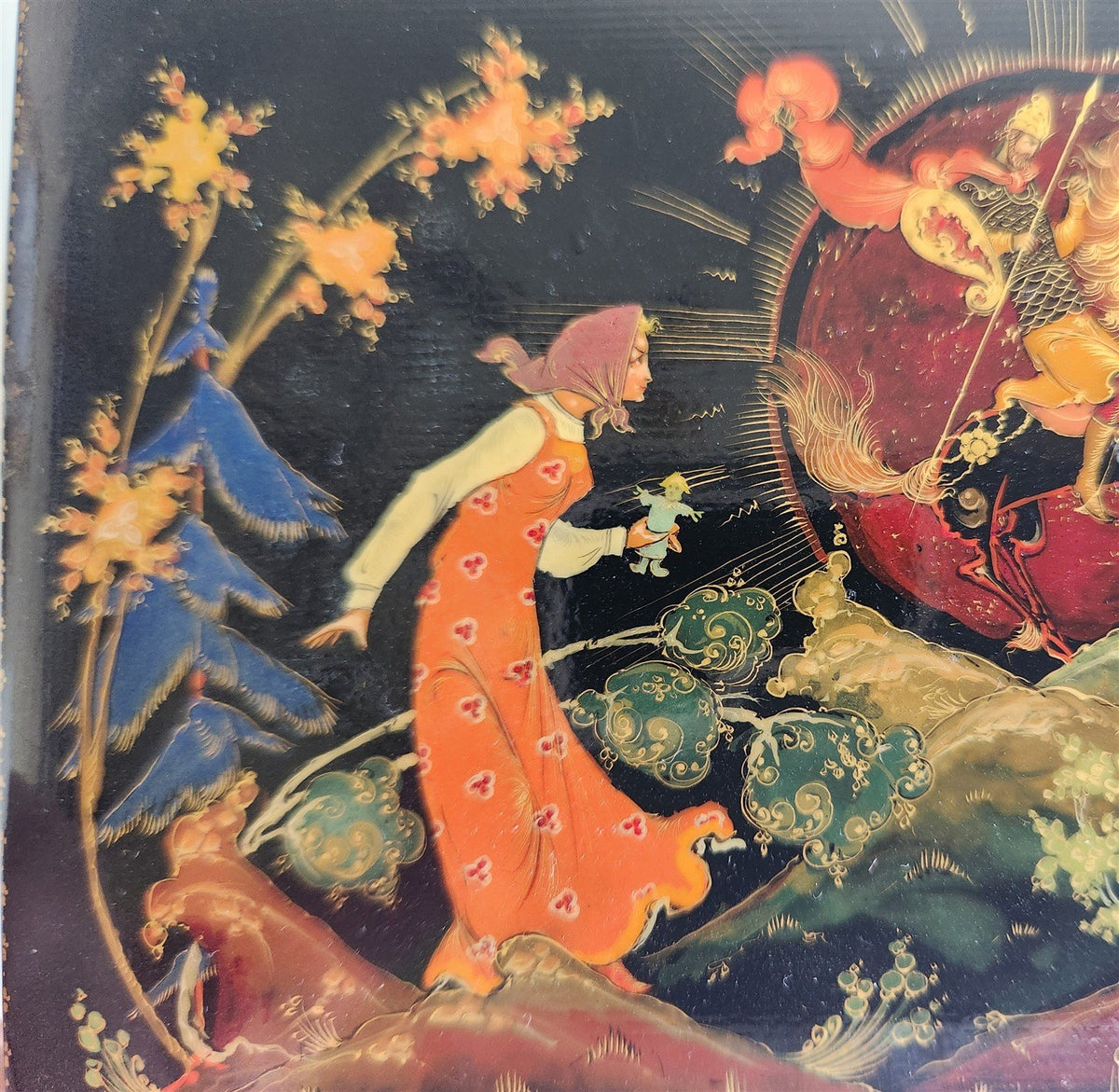 RUSSIAN PALEKH SCHOOL 1967 LACQUER BOX vintage