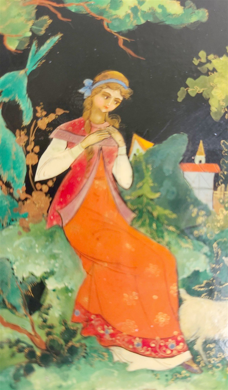 RUSSIAN PALEKH SCHOOL 1970s LACQUER BOX vintage - Alenushka