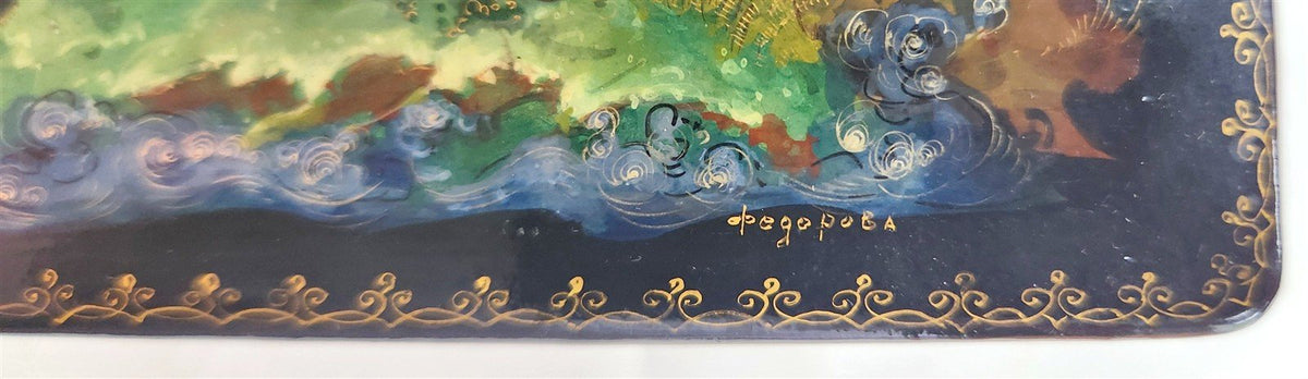 RUSSIAN PALEKH SCHOOL 1970s LACQUER BOX vintage - Alenushka