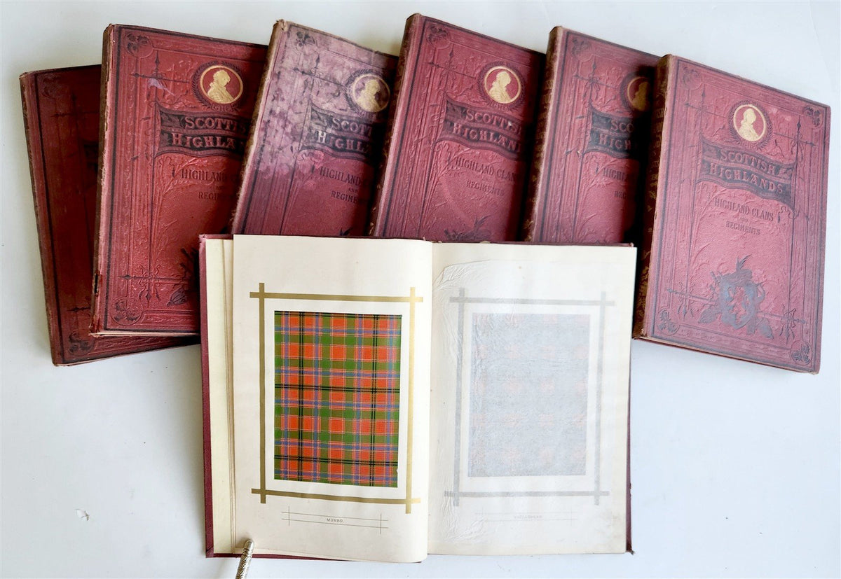 1875 HISTORY of SCOTTISH HIGHLANDS HIGHLAND CLANS and REGIMENTS antique 7 VOLS