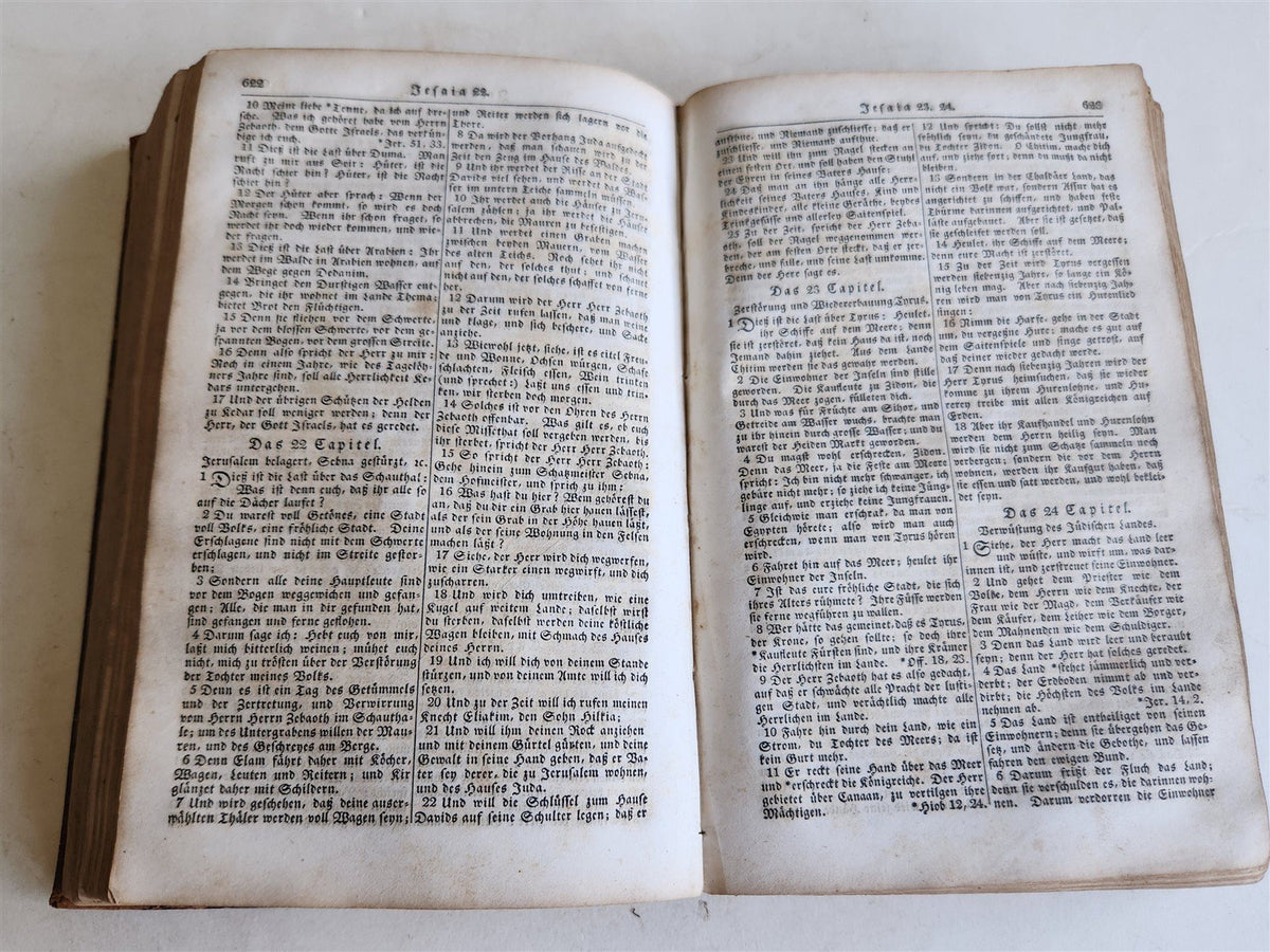 1847 BIBLE in GERMAN antique printed in NEW YORK Americana OLD & NEW TESTAMENT