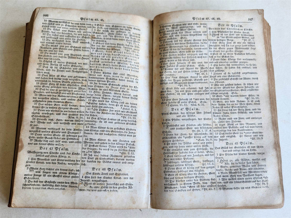 1847 BIBLE in GERMAN antique printed in NEW YORK Americana OLD & NEW TESTAMENT