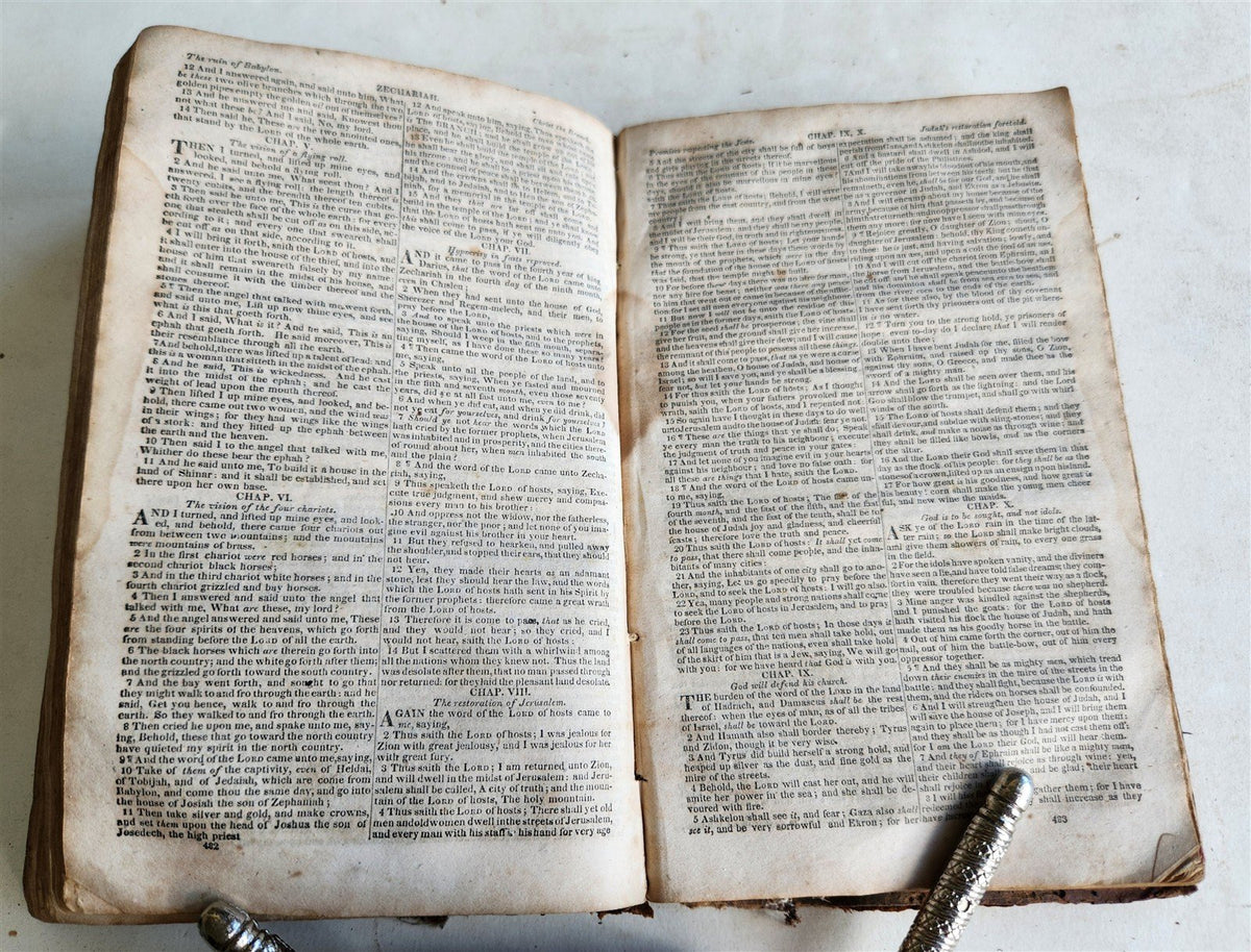 1831 BIBLE in English antique printed in BOSTON Americana OLD & NEW TESTAMENT