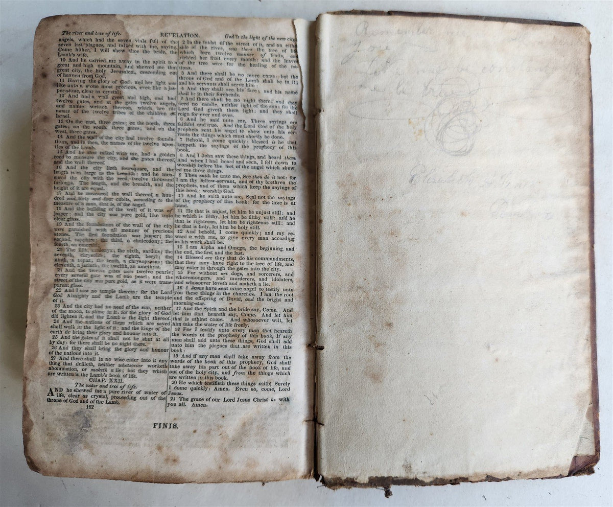 1831 BIBLE in English antique printed in BOSTON Americana OLD & NEW TESTAMENT