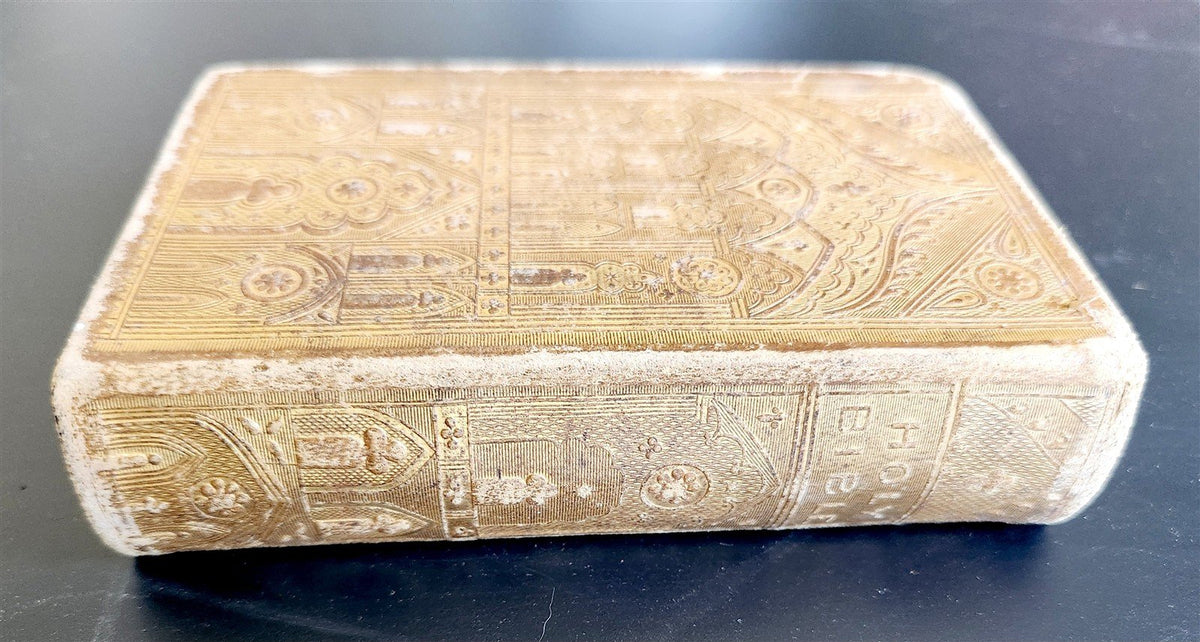 1848 BIBLE in ENGLISH w/ DECORATIVE BINDING antique OLD & NEW TESTAMENT