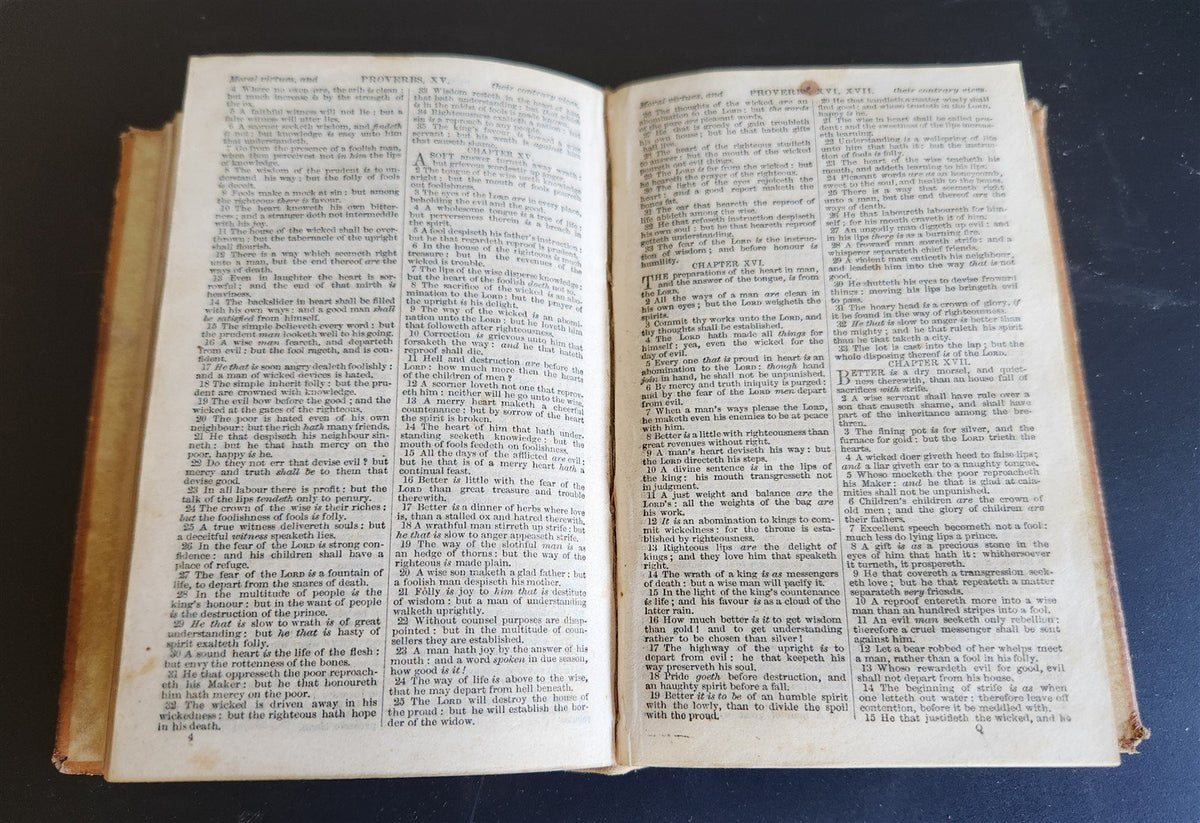 1848 BIBLE in ENGLISH w/ DECORATIVE BINDING antique OLD & NEW TESTAMENT
