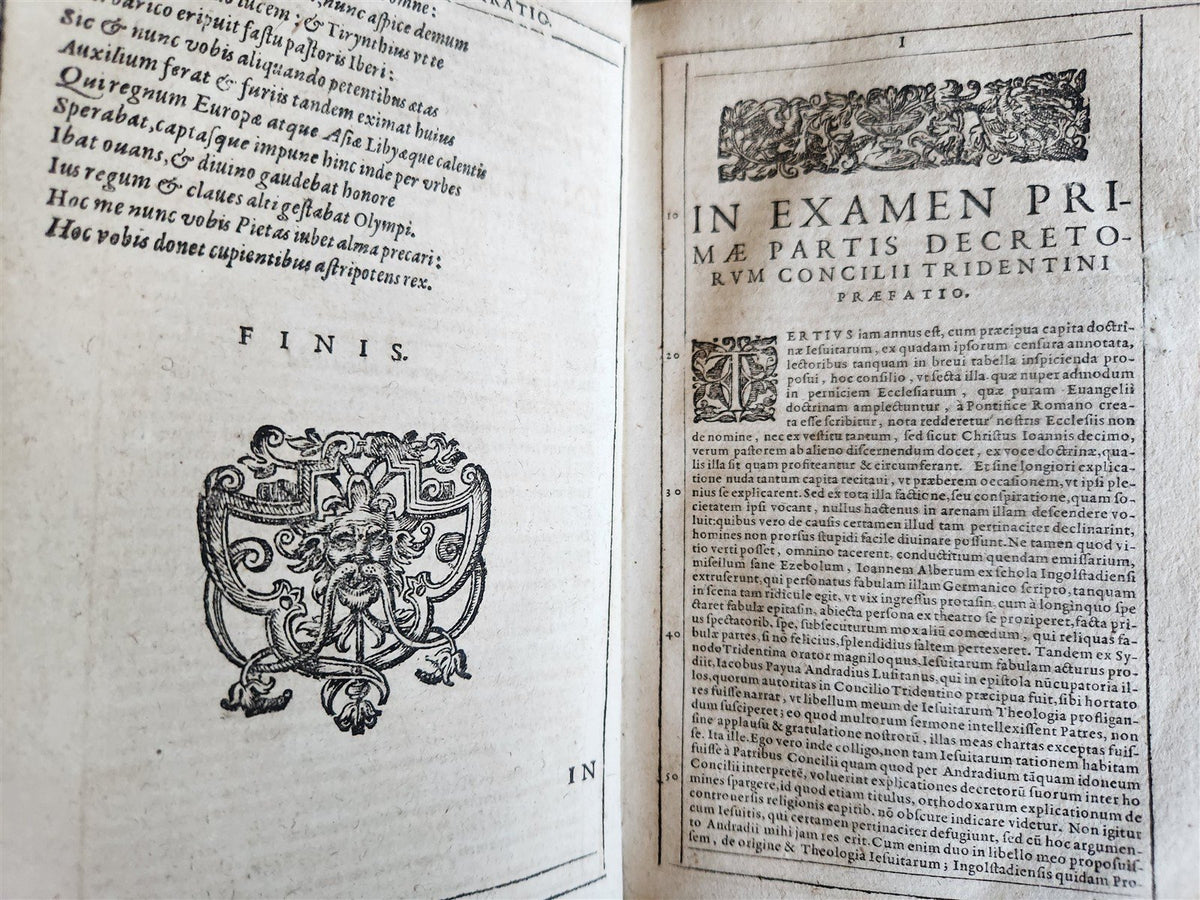 1615 EXAMINIS CONCILII TRIDENTINI by Martin Chemnitz ANTIQUE vellum binding