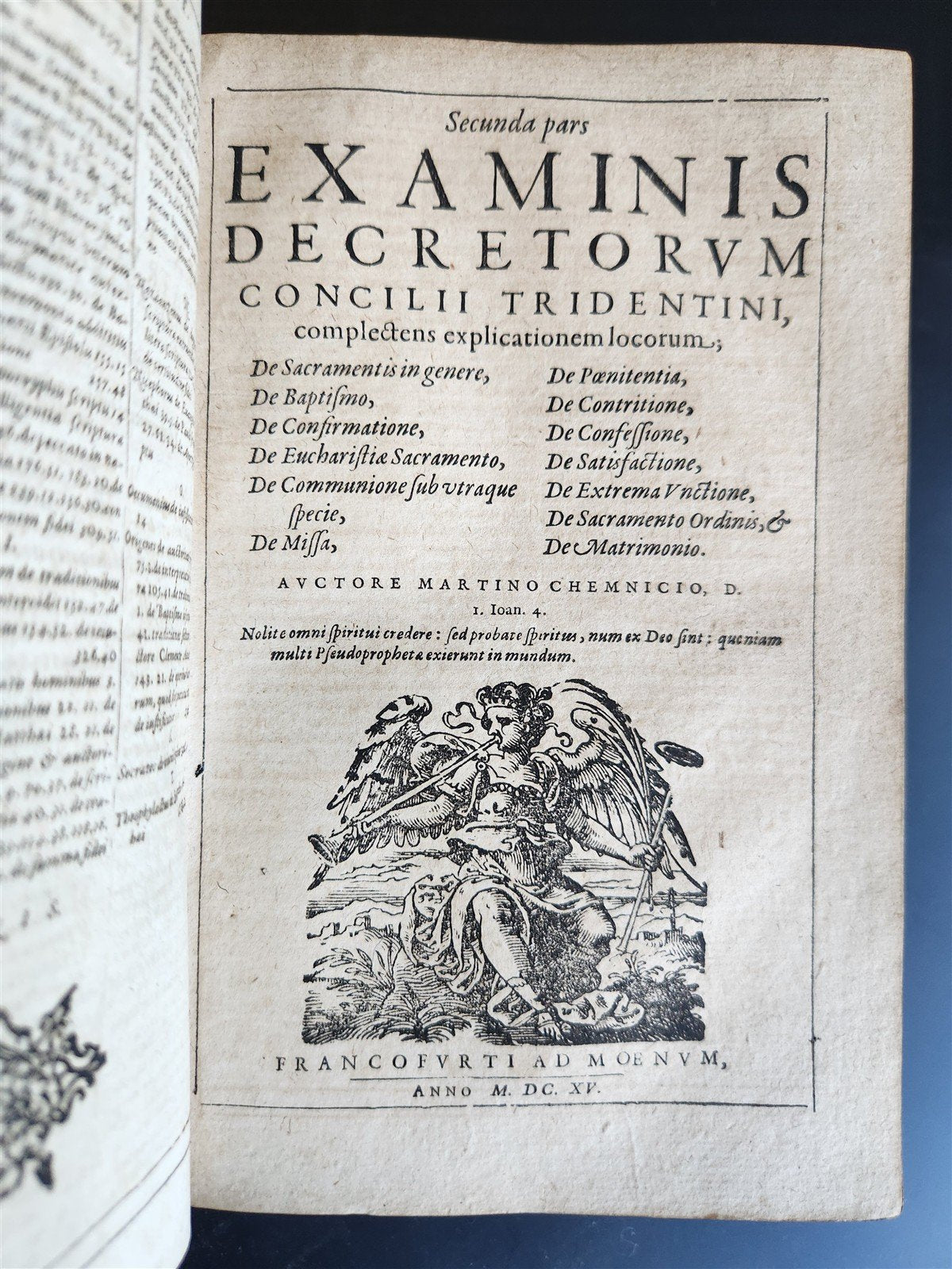 1615 EXAMINIS CONCILII TRIDENTINI by Martin Chemnitz ANTIQUE vellum binding