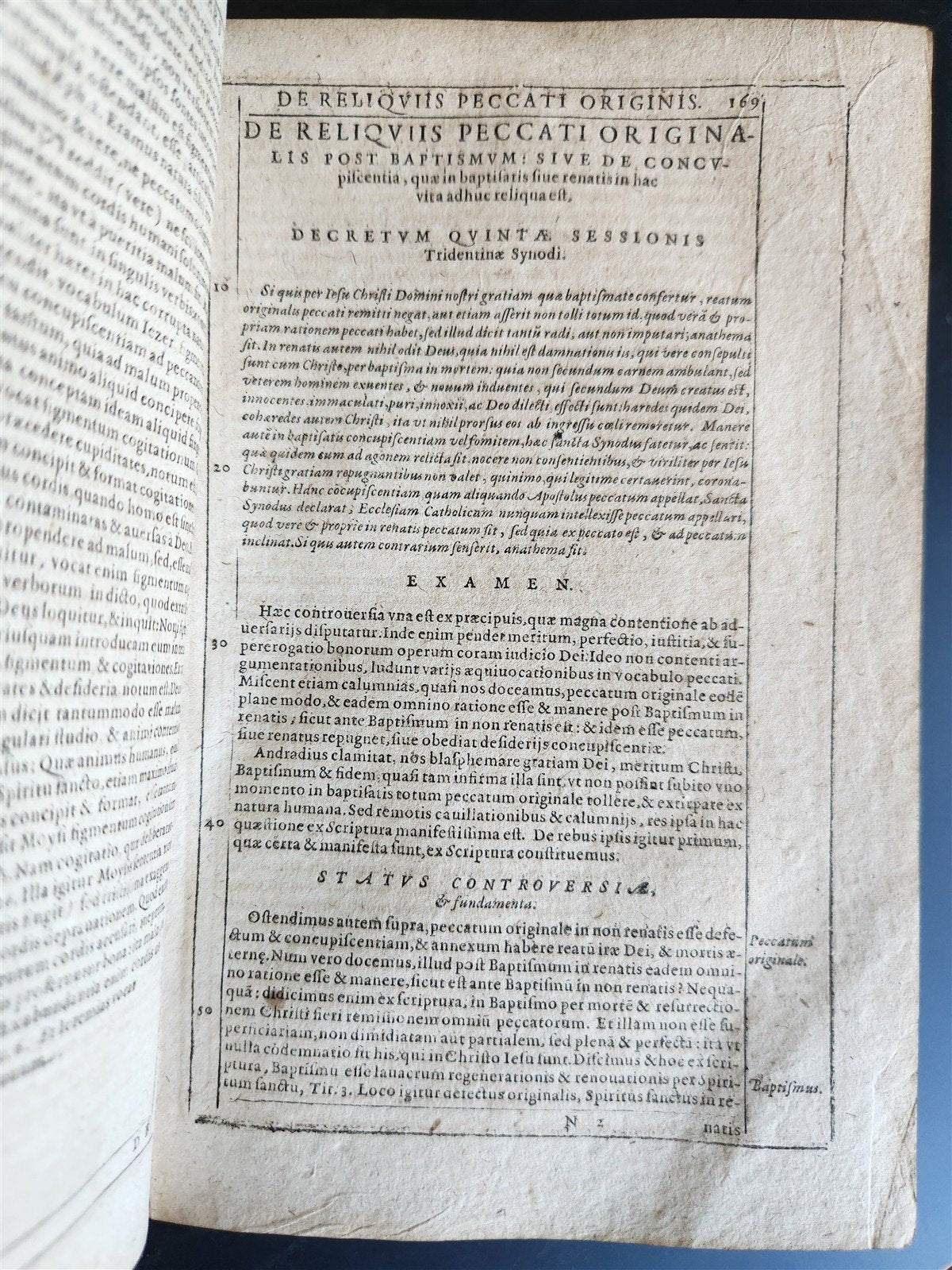 1615 EXAMINIS CONCILII TRIDENTINI by Martin Chemnitz ANTIQUE vellum binding