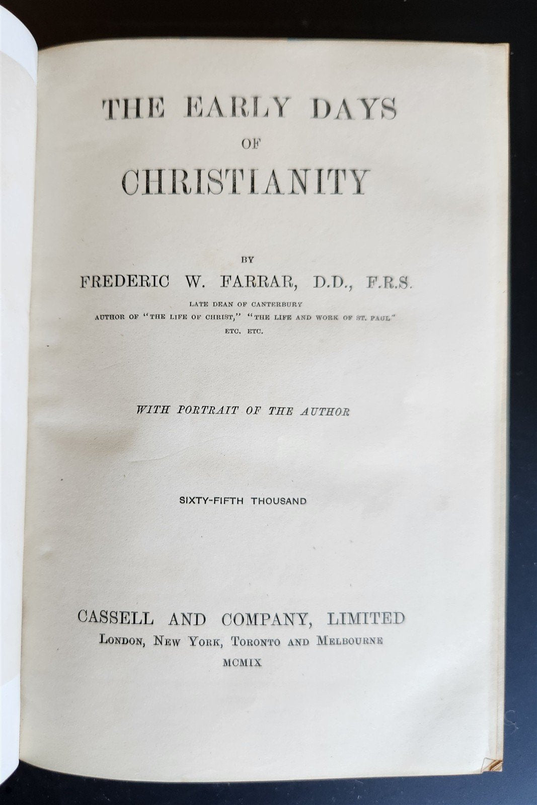 1909 EARLY DAYS of CHRISTIANITY by Frederic W. Farrar PRIZED BINDING antique