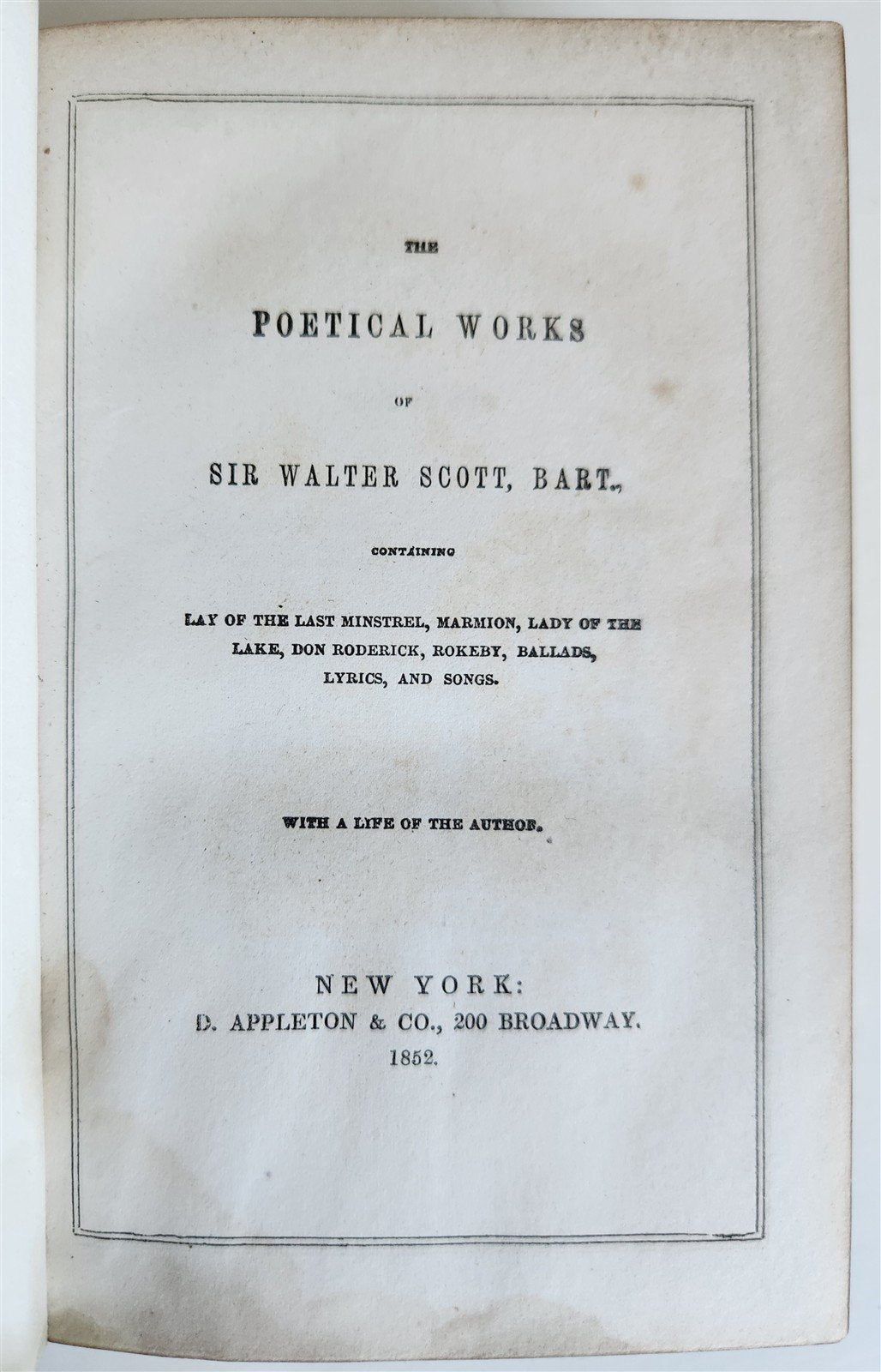1852 POETICAL WORKS of SIR WALTER SCOTT antique ILLUSTRATED Civil War era