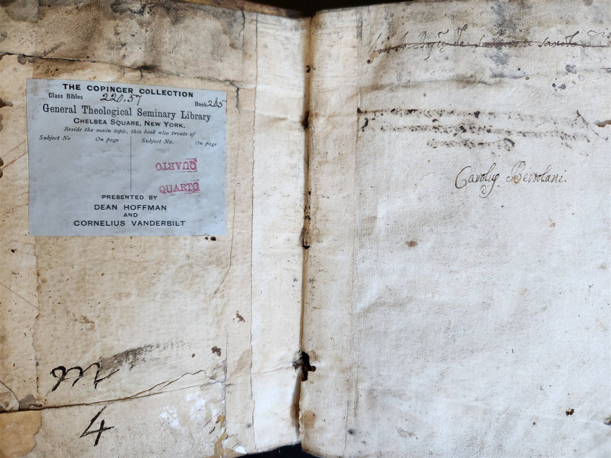 1599 BIBLE in LATIN ILLUSTRATED vellum ANTIQUE Cornelius Vanderbilt provenance