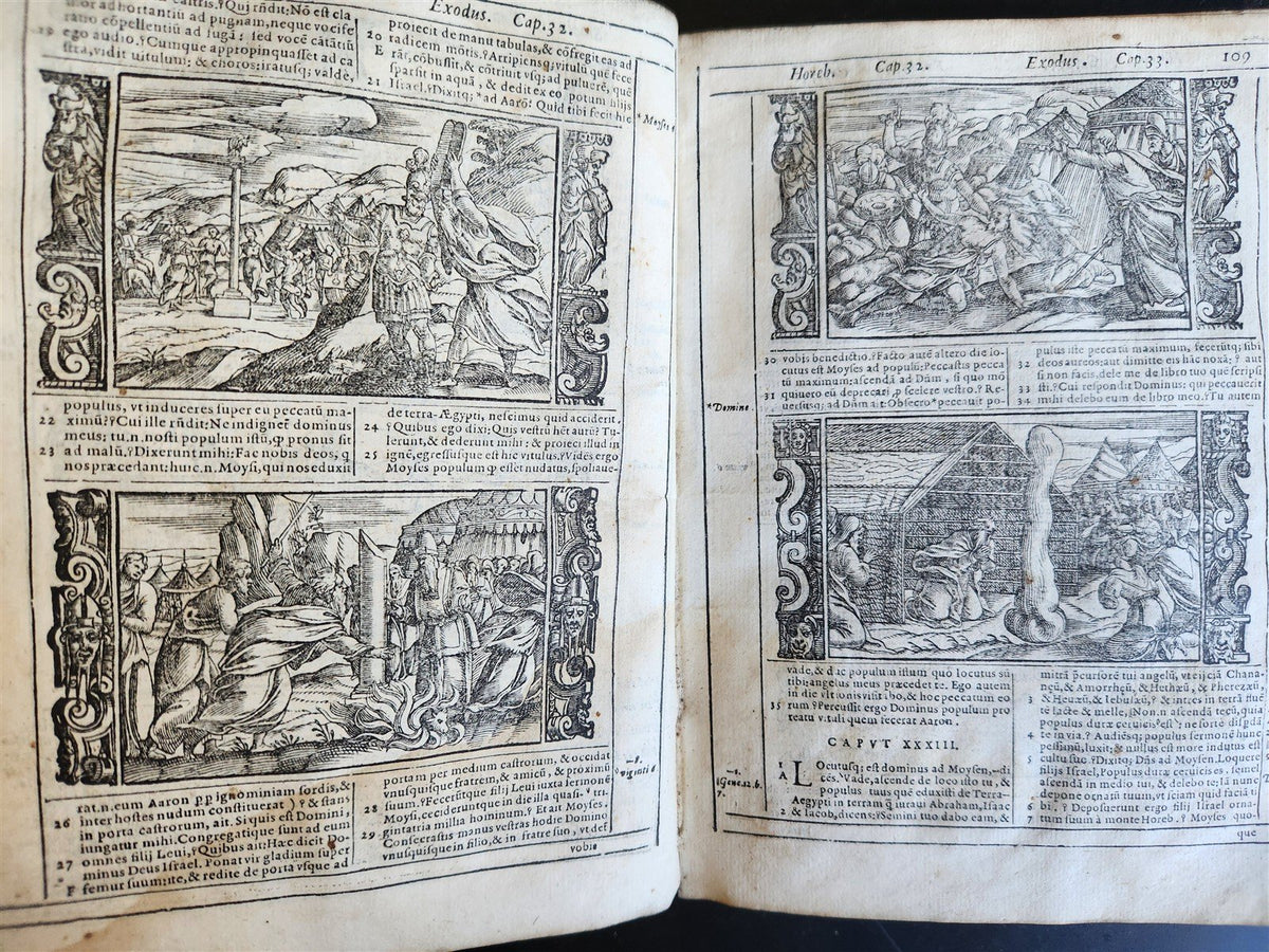 1599 BIBLE in LATIN ILLUSTRATED vellum ANTIQUE Cornelius Vanderbilt provenance
