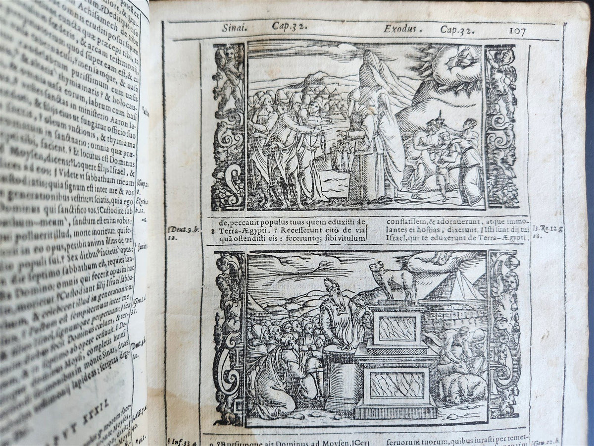 1599 BIBLE in LATIN ILLUSTRATED vellum ANTIQUE Cornelius Vanderbilt provenance