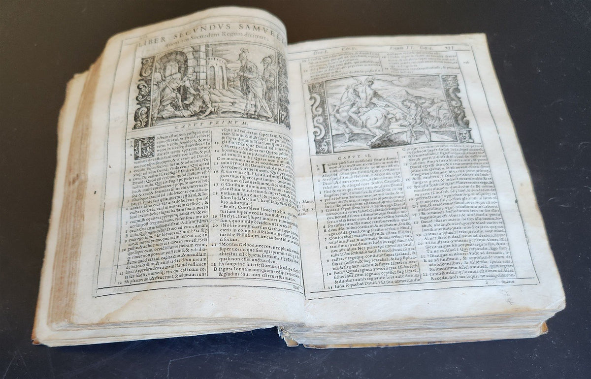 1599 BIBLE in LATIN ILLUSTRATED vellum ANTIQUE Cornelius Vanderbilt provenance