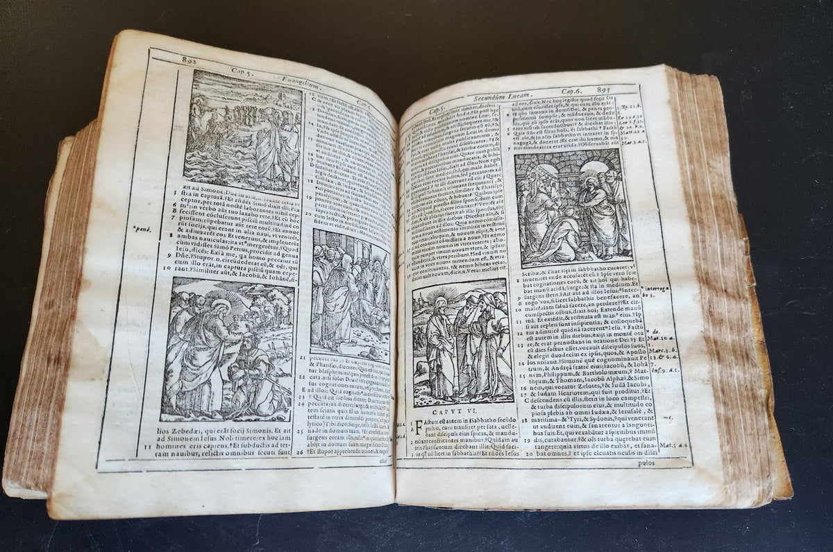 1599 BIBLE in LATIN ILLUSTRATED vellum ANTIQUE Cornelius Vanderbilt provenance