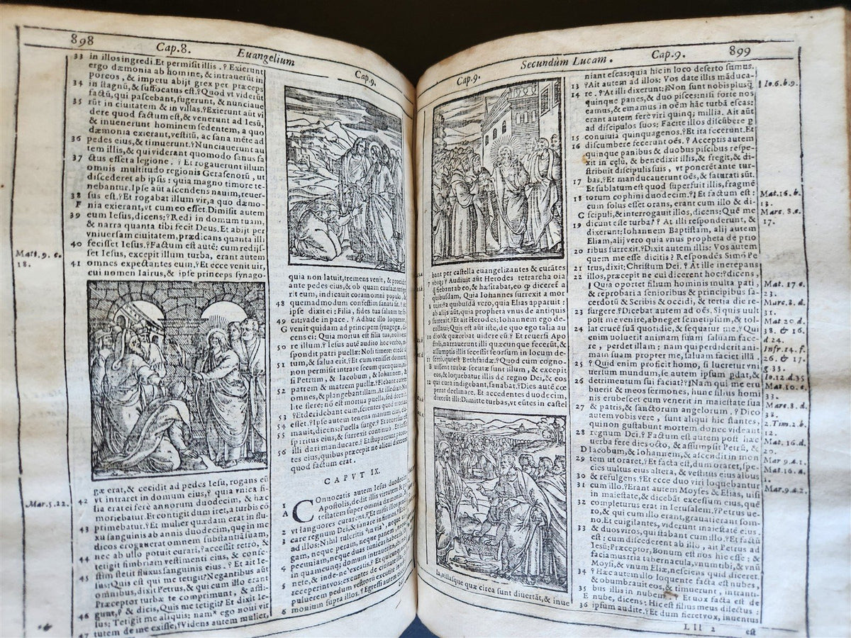 1599 BIBLE in LATIN ILLUSTRATED vellum ANTIQUE Cornelius Vanderbilt provenance