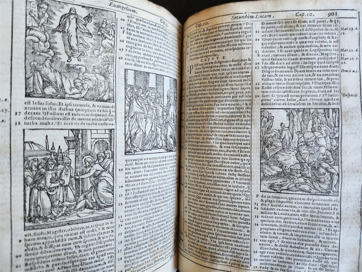 1599 BIBLE in LATIN ILLUSTRATED vellum ANTIQUE Cornelius Vanderbilt provenance