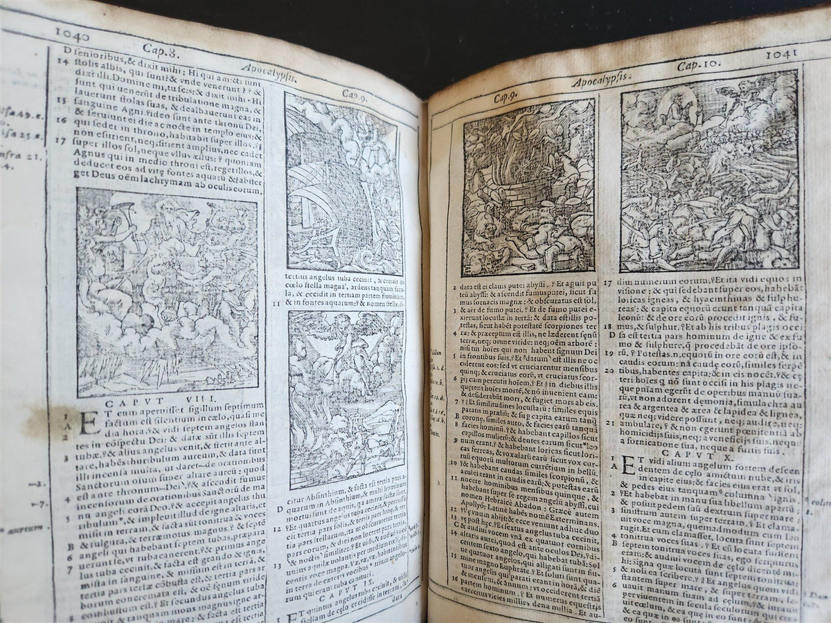 1599 BIBLE in LATIN ILLUSTRATED vellum ANTIQUE Cornelius Vanderbilt provenance