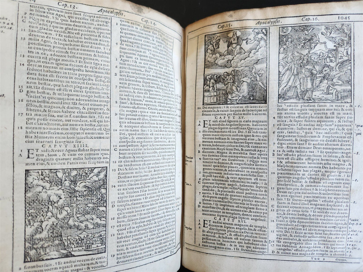 1599 BIBLE in LATIN ILLUSTRATED vellum ANTIQUE Cornelius Vanderbilt provenance